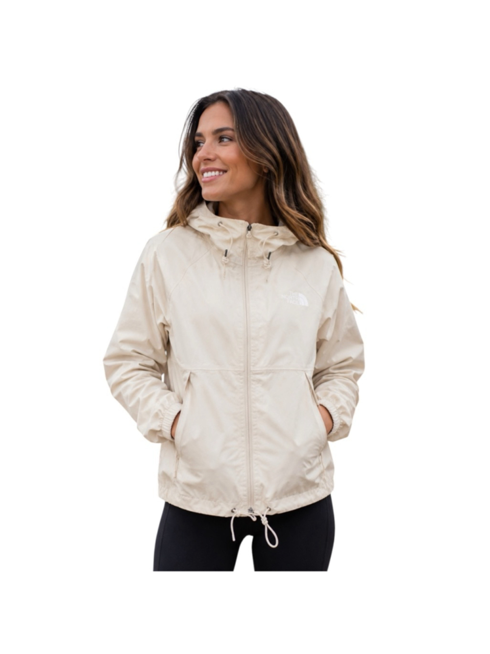 The North Face Women’s Antora Hooded Rain Jacket Windbreaker Cream/Beige Size Sm